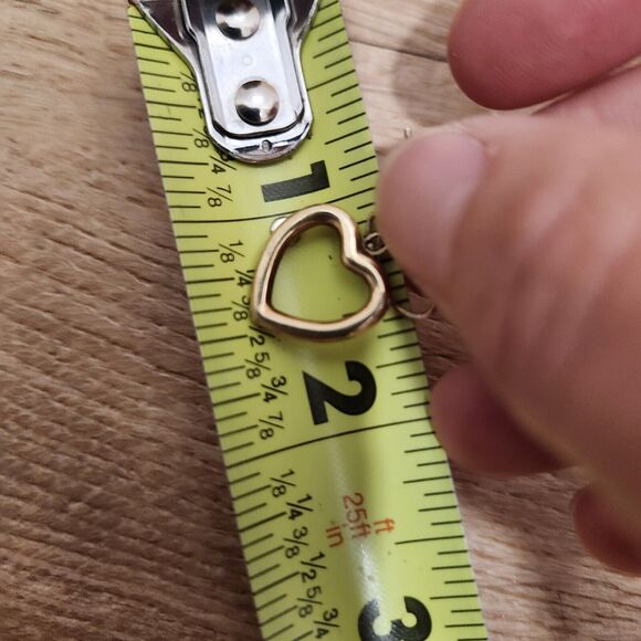 MOM Jordan Sterling Silver Pierced Earrings 925 Dangle Heart Gold Tone - Picture 3 of 4